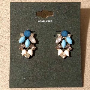 Studded Earrings Blue/Clear/White